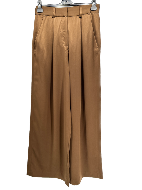 Pantalon en satin marron