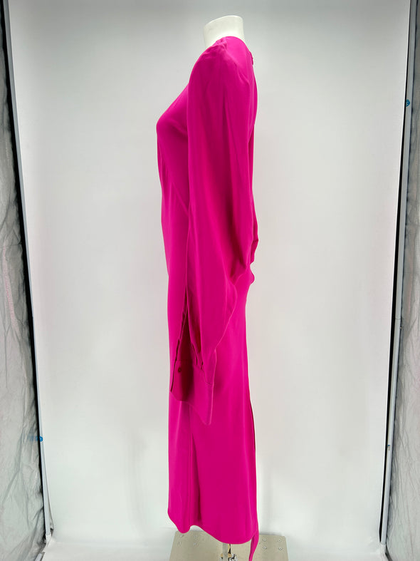 Robe satinée rose