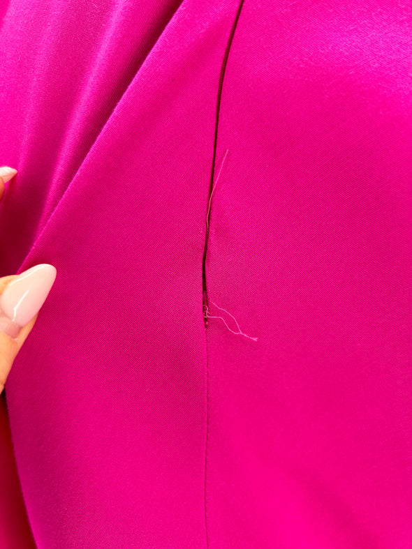 Robe satinée rose