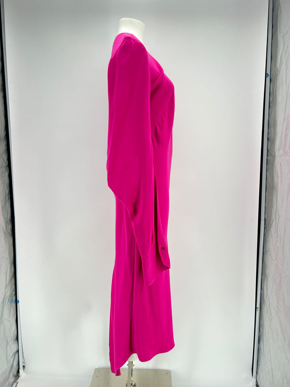 Robe satinée rose