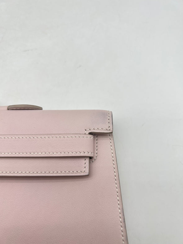 Sac "Kelly Cut Clutch" en cuir swift mauve pâle