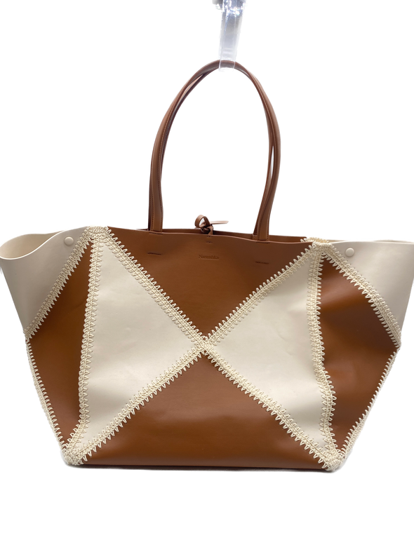 Tote bag "Origami" beige et blanc