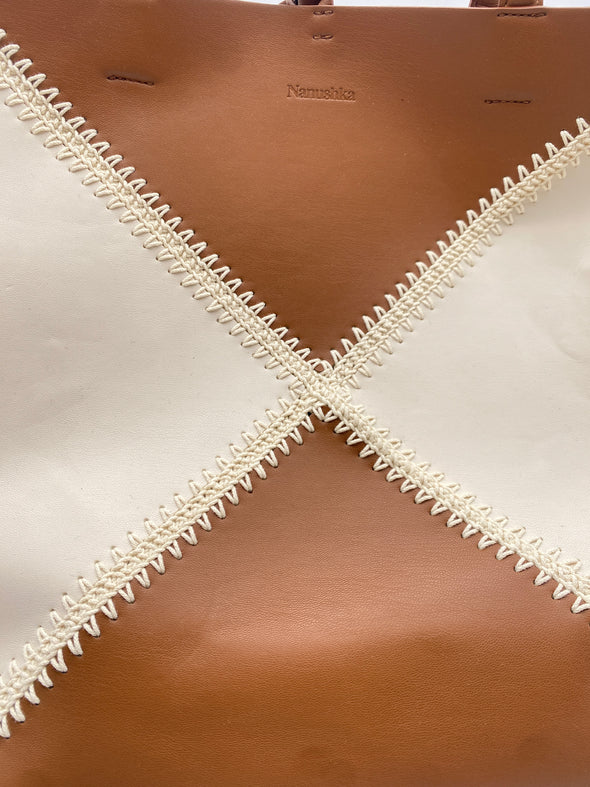 Tote bag "Origami" beige et blanc