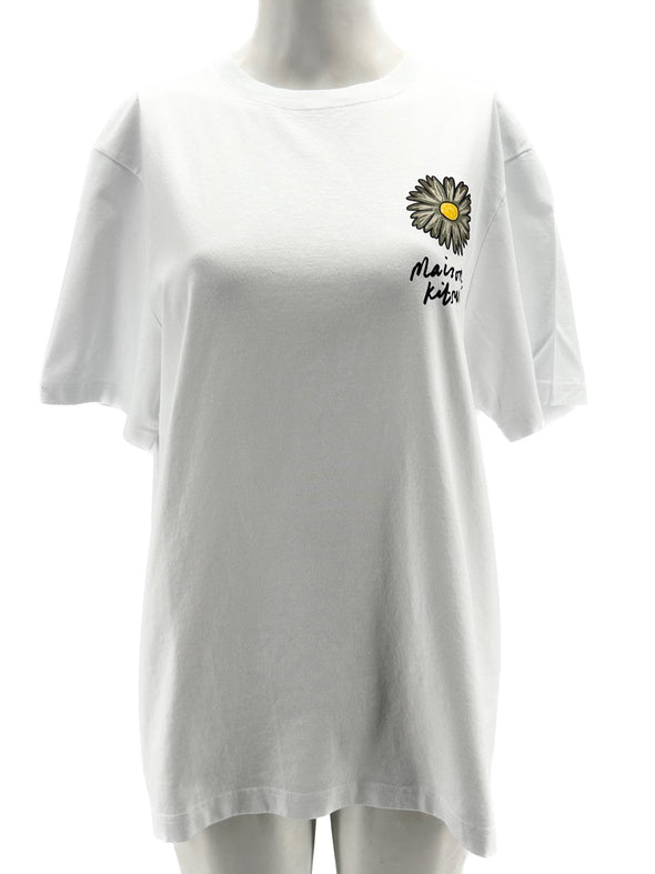 T-shirt large blanc à logo