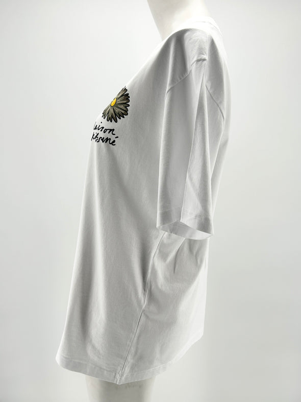 T-shirt large blanc à logo