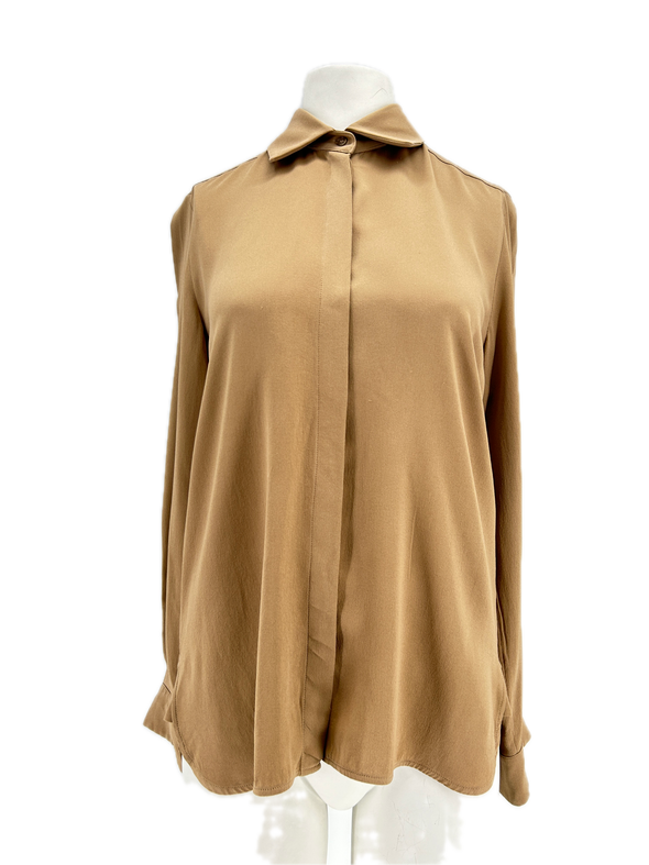 Chemise en soie marron