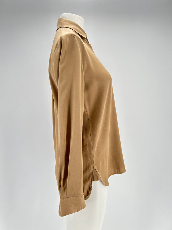 Chemise en soie marron