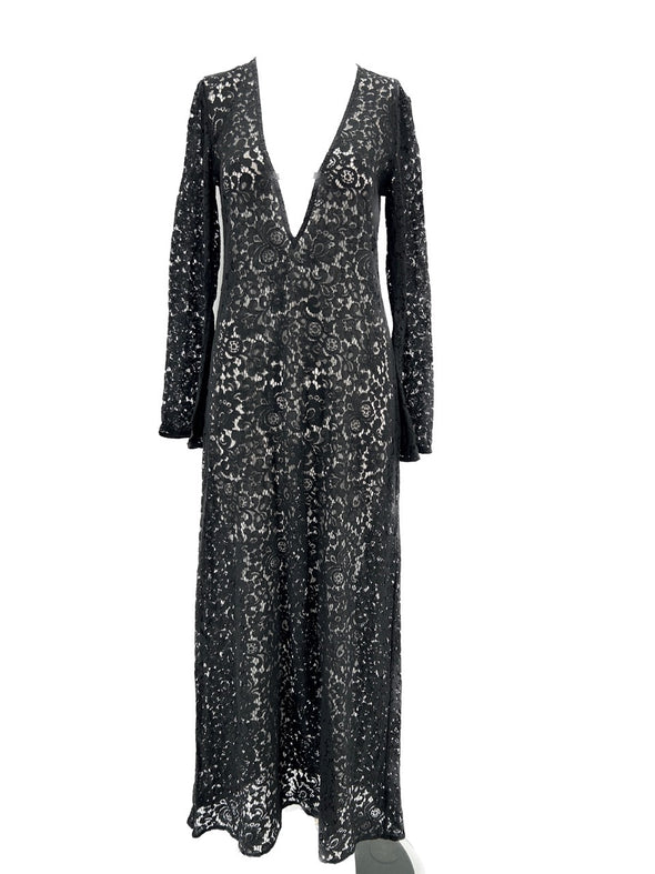 Robe noire en dentelle "Waylon"