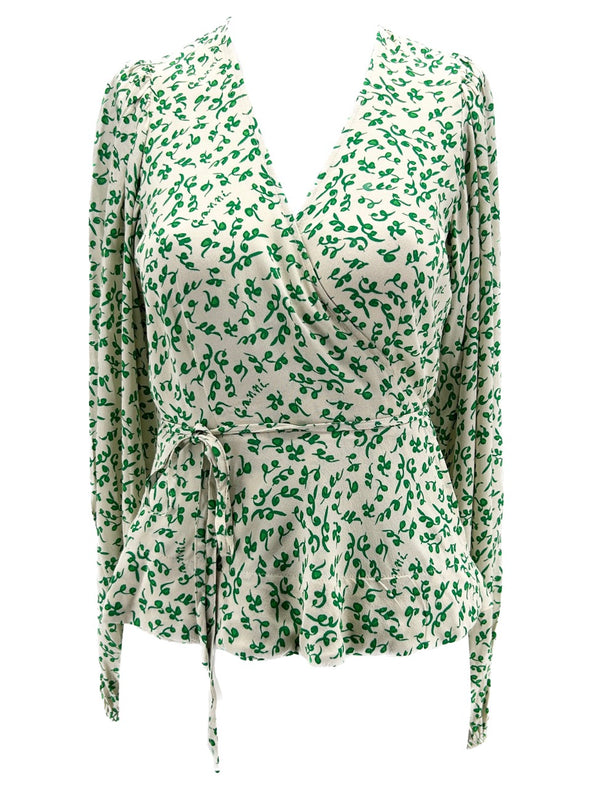 Blouse verte imprimée