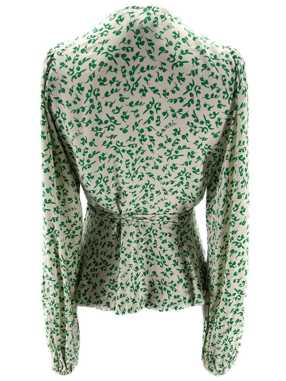 Blouse verte imprimée