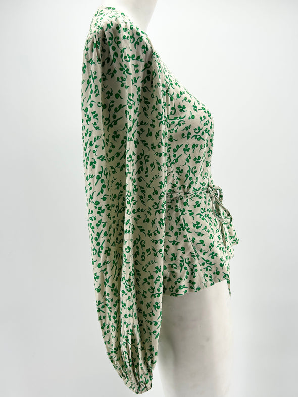 Blouse verte imprimée