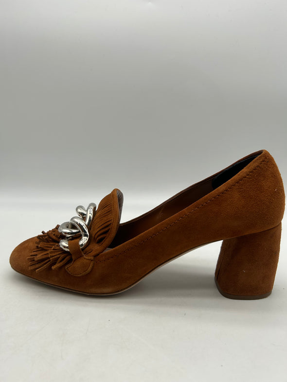 Mocassins à talons en daim