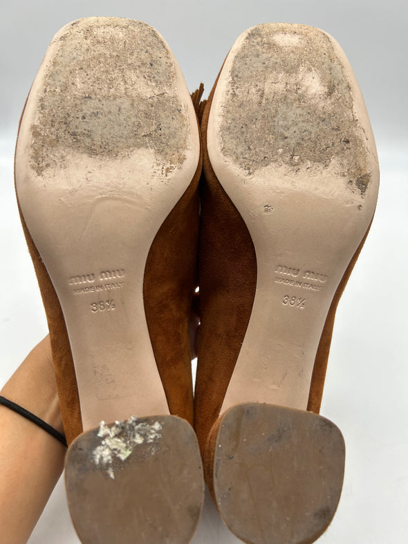 Mocassins à talons en daim