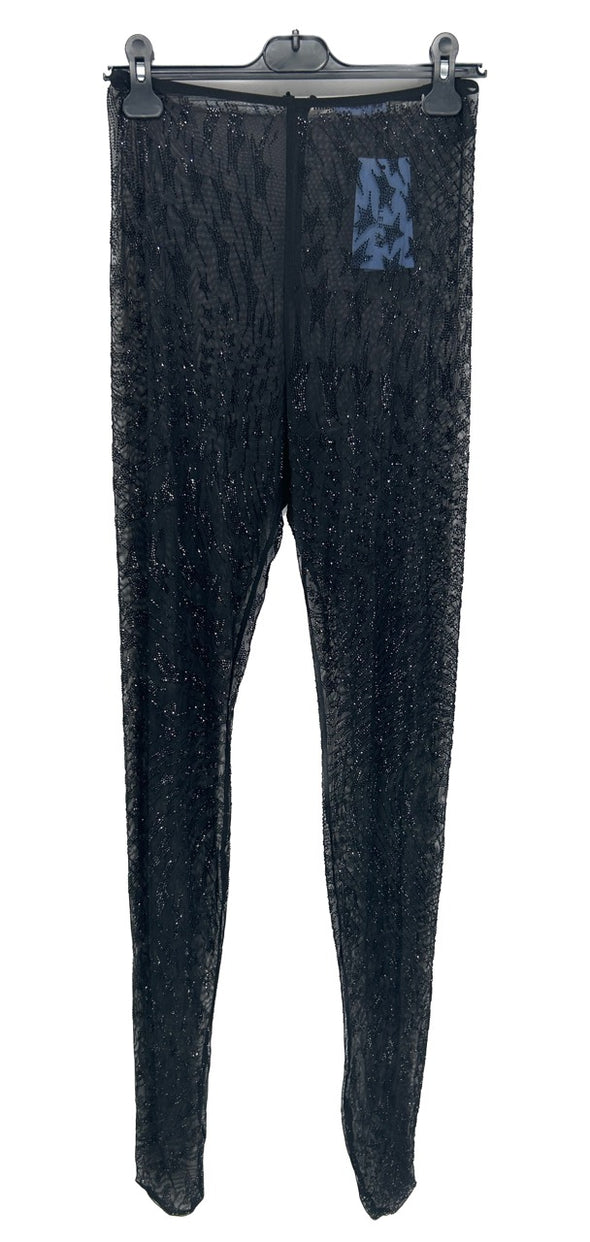 Collant legging noir à strass