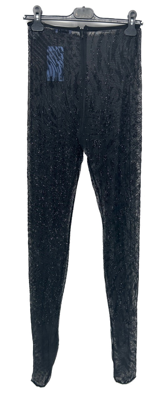 Collant legging noir à strass