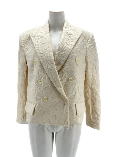 Veste blazer beige plissée