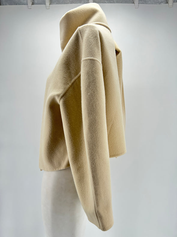 Veste en laine blanc cassé