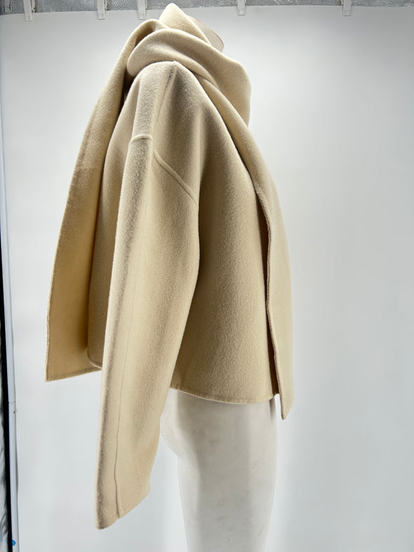 Veste en laine blanc cassé