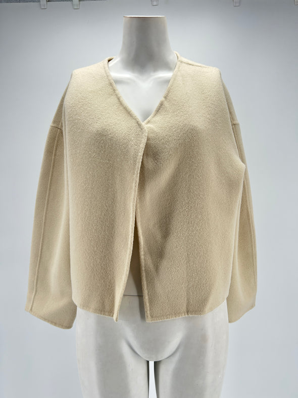 Veste en laine blanc cassé