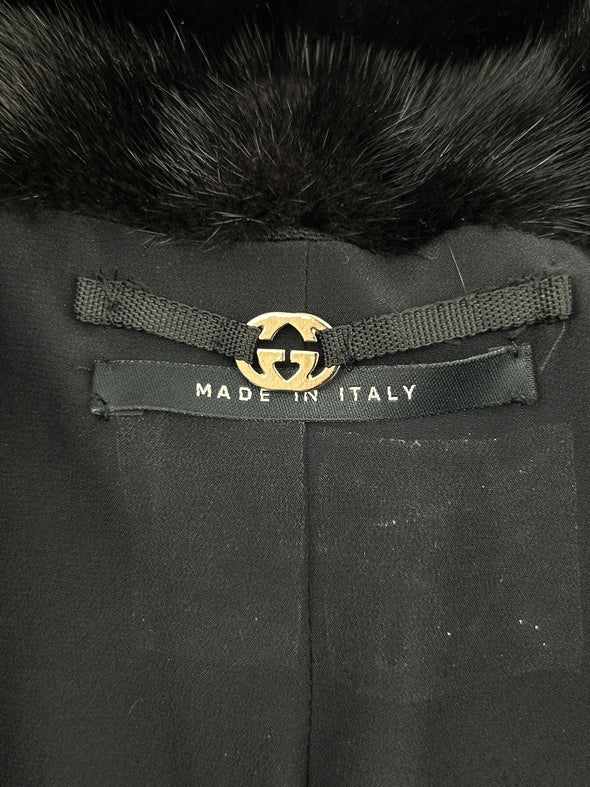 Manteau en soie et fourrure