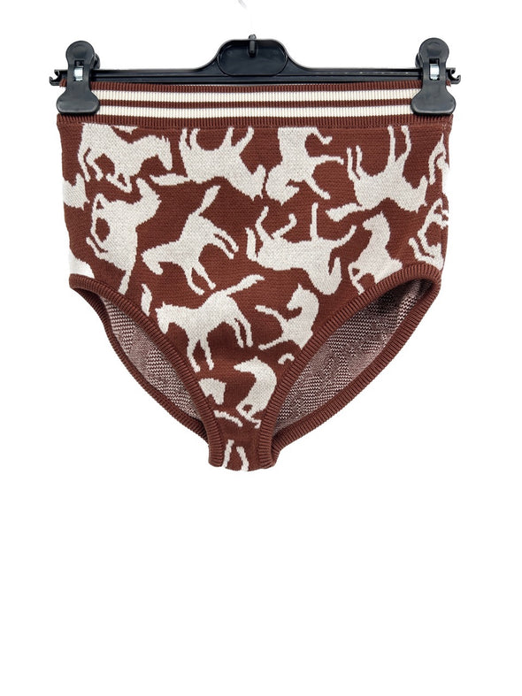 Culotte en maille marron