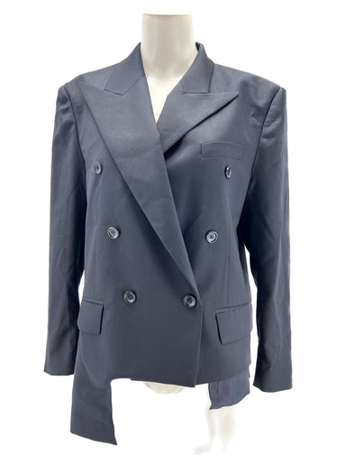 Veste asymétrique bleu marine