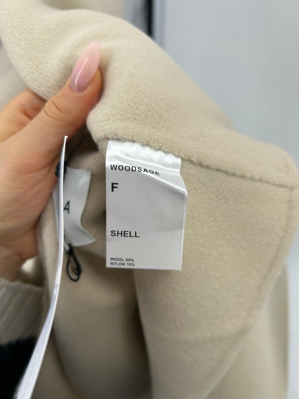 Veste en laine blanc cassé