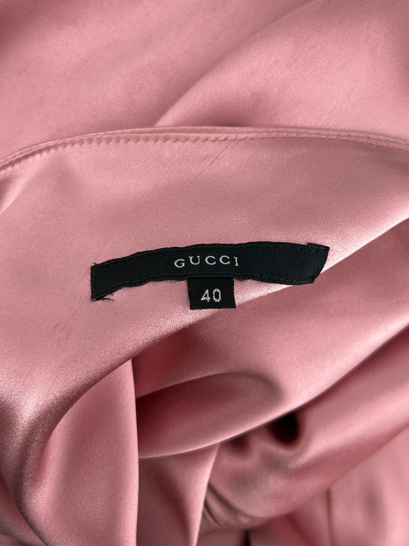 Robe bustier en soie rose