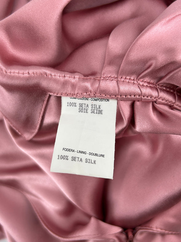 Robe bustier en soie rose