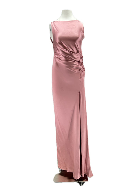Robe bustier en soie rose