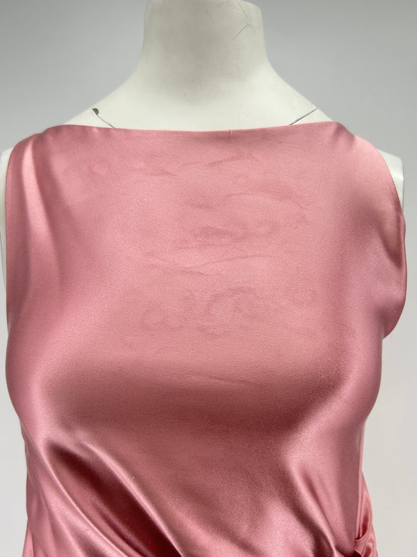 Robe bustier en soie rose