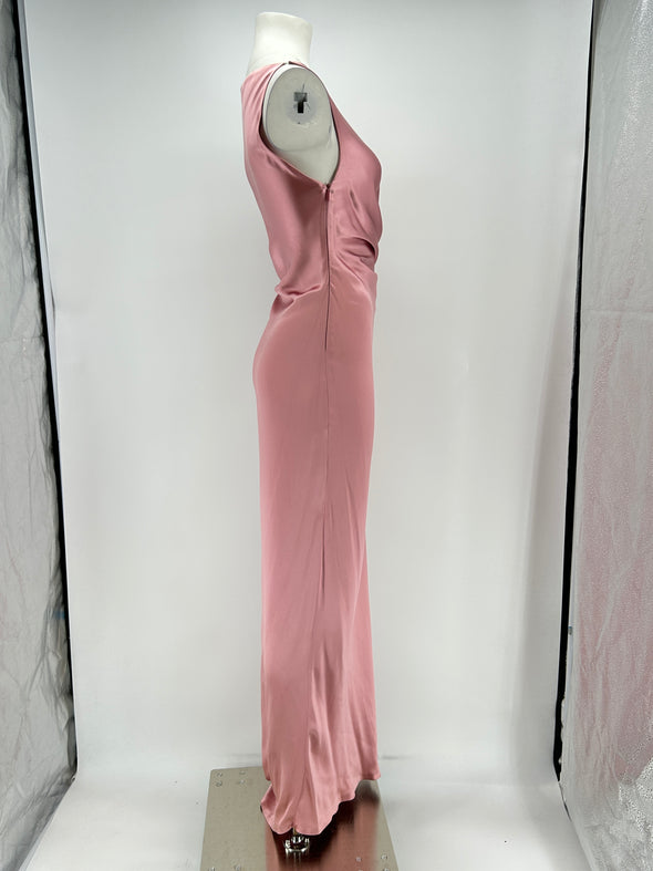 Robe bustier en soie rose