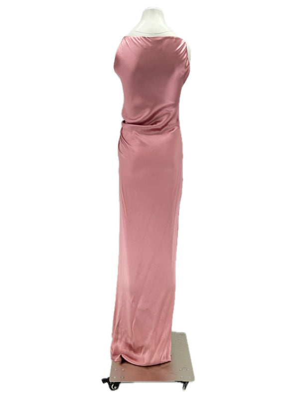 Robe bustier en soie rose