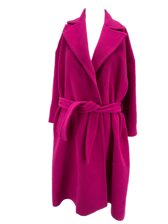 Manteau en laine fuschia