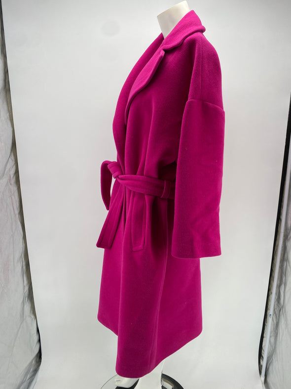 Manteau en laine fuschia