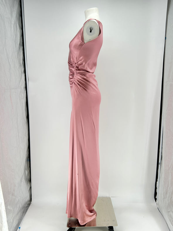 Robe bustier en soie rose