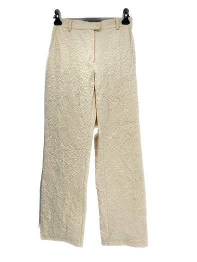 Pantalon beige plissé