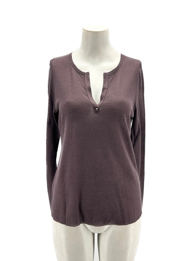 T-shirt aubergine à manches longues