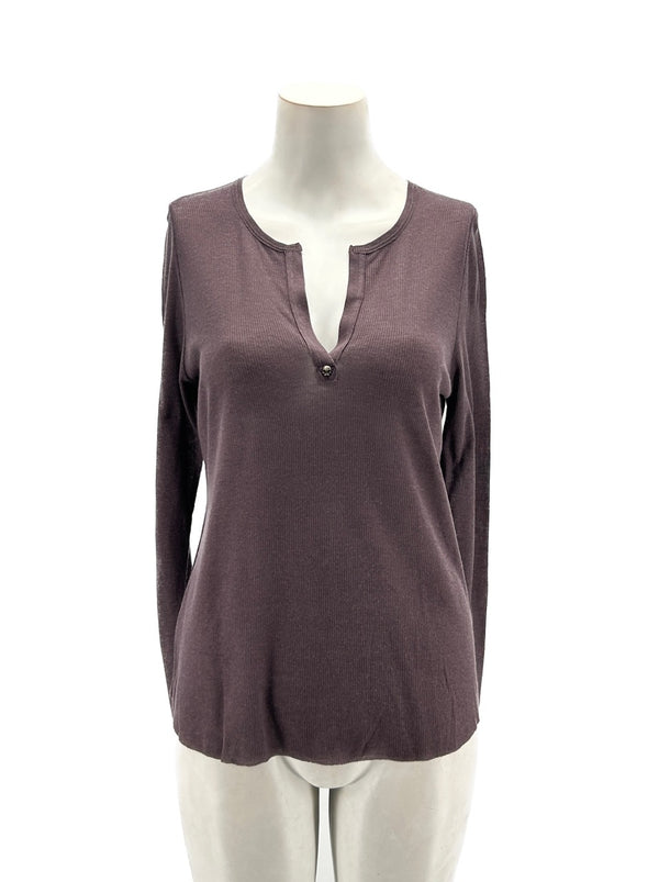 T-shirt aubergine à manches longues