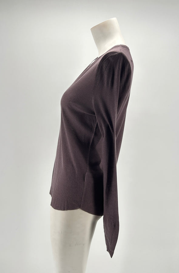 T-shirt aubergine à manches longues