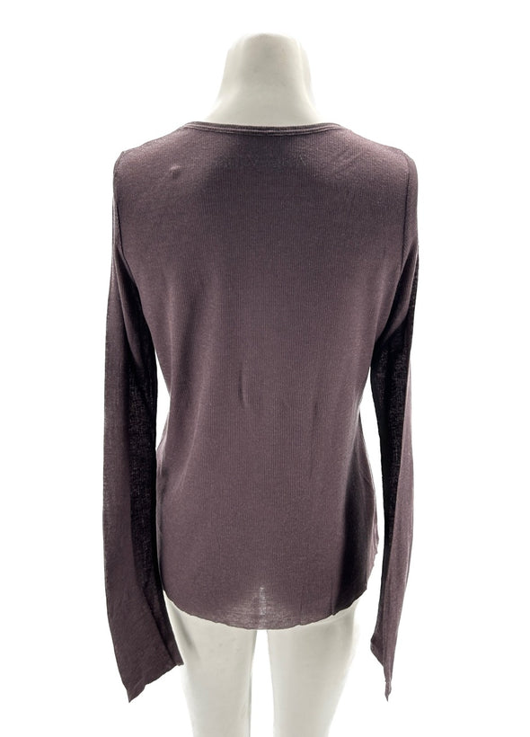 T-shirt aubergine à manches longues