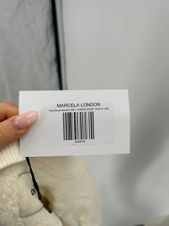 Bomber en laine blanc cassé
