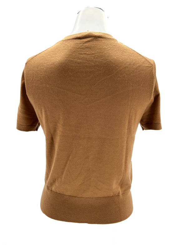 T-shirt camel en cachemire