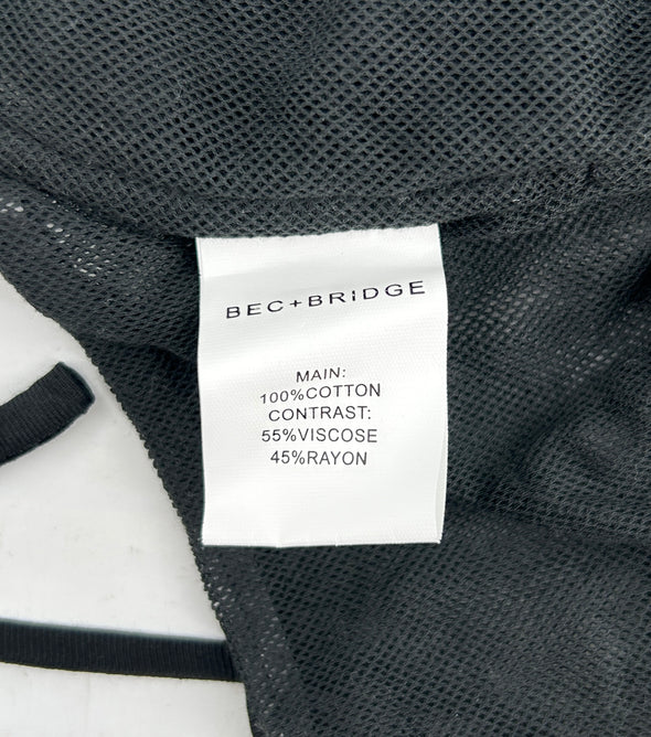 Crop top noir à manches longues "Evangeline"