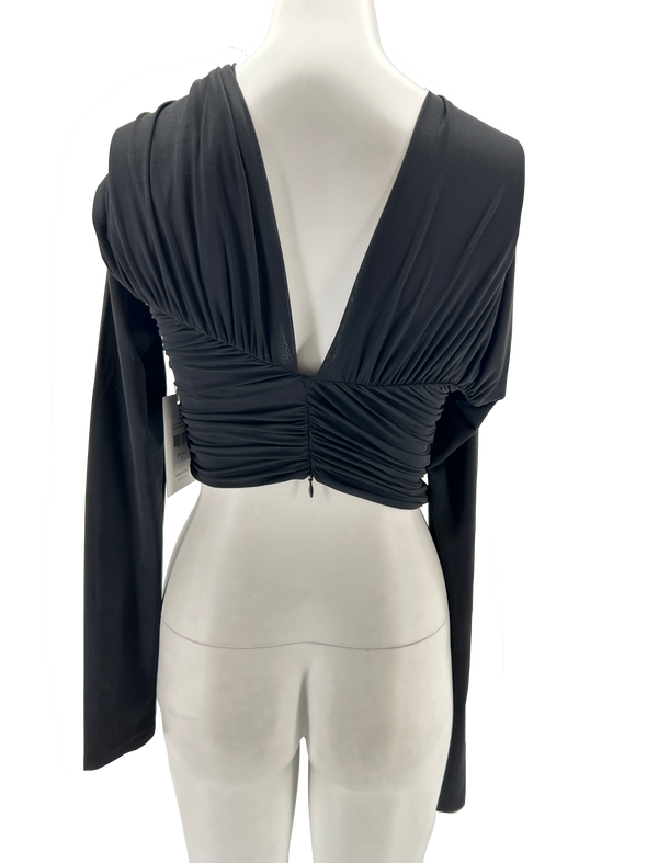 Top noir torsadé "Bebe"