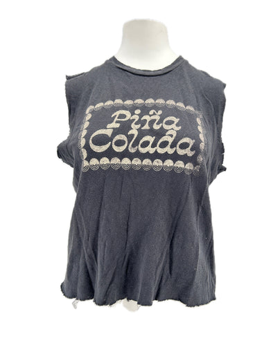 Tee-shirt gris en lin mélangé