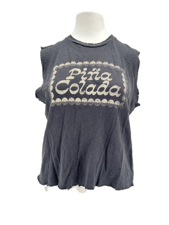 Tee-shirt gris en lin mélangé