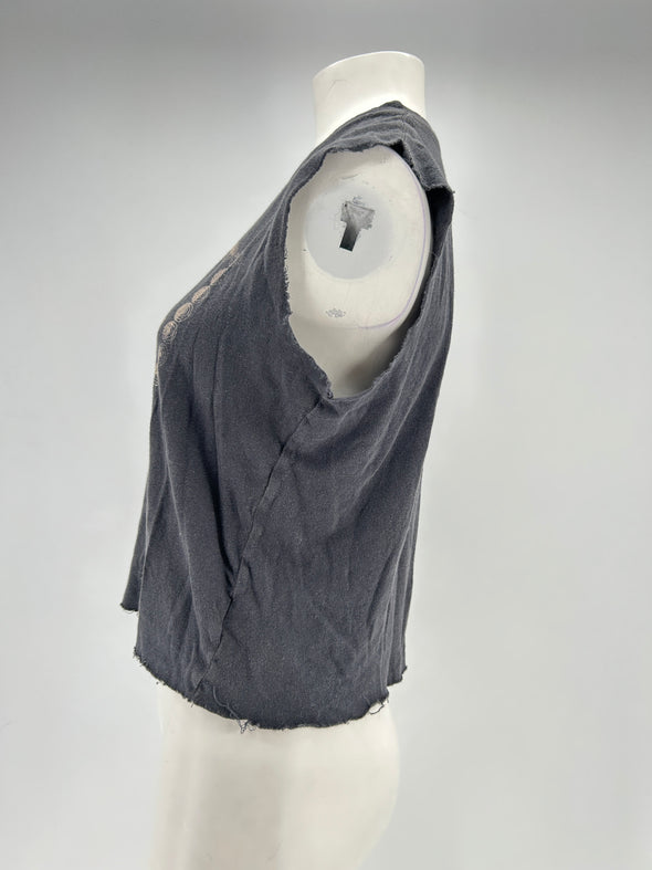 Tee-shirt gris en lin mélangé