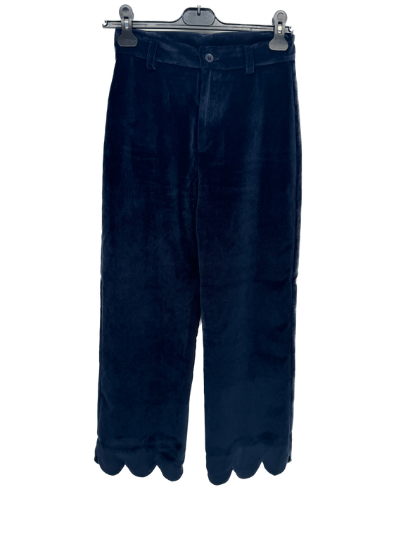 Pantalon en velours bleu nuit