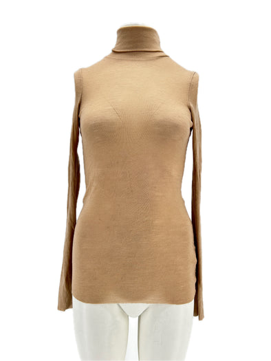 Tee-shirt col roulé en laine